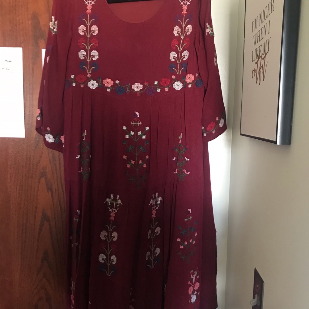 Embroidered Midi Dress